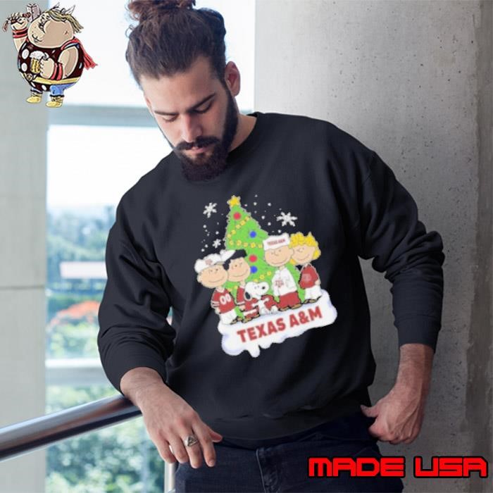 Peanuts Character X Texas A&M Merry Christmas 2024 Sweatshirt