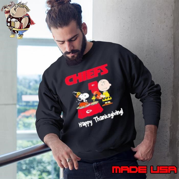 Peanuts Kansas City Chiefs Football Happy Thanksgiving Sweatshirt