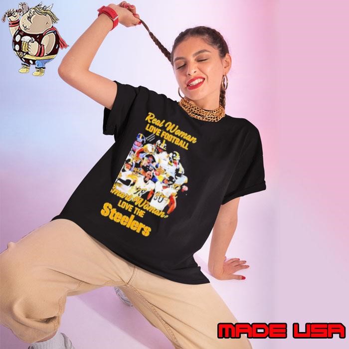 Real Women Love Football Smart Women Love The Steelers Ladies tee