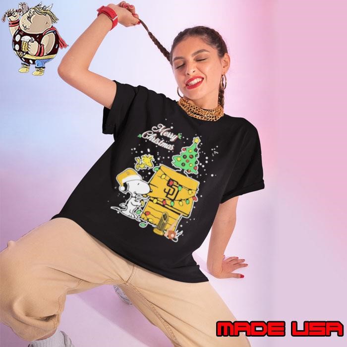 San Diego Padres Merry Christmas With Snoopy Baby Ladies tee