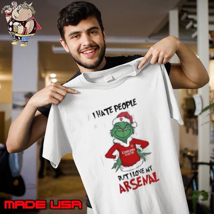 Santa Grinch I hate people but I love my Arsenal 2024 Unisex