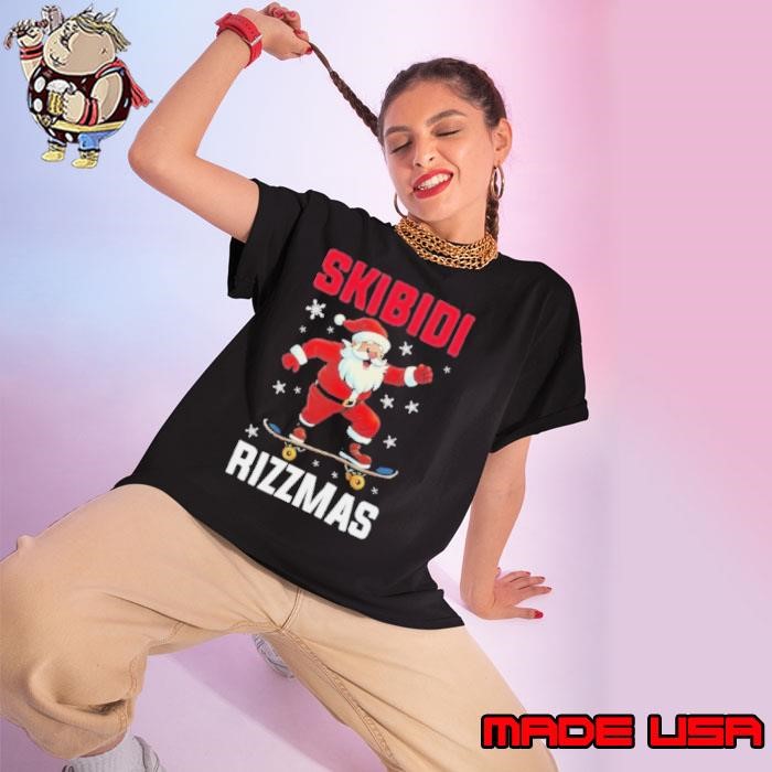 Santa Skibidi rizzmas Christmas Ladies tee
