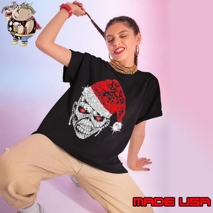 Santa Skull Diamond Christmas Ladies tee