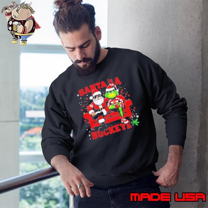 Santa is a Ohio State Buckeyes fan Christmas Grinchy Sweatshirt