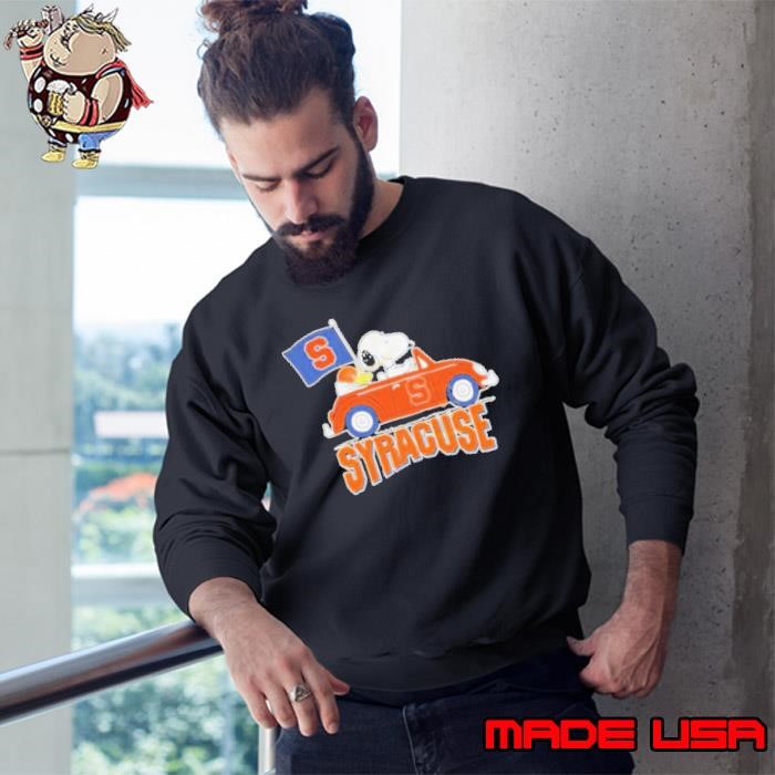 Snoopy And Woodstock Driving Car x Syracuse Orange Basketball Sweatshirt