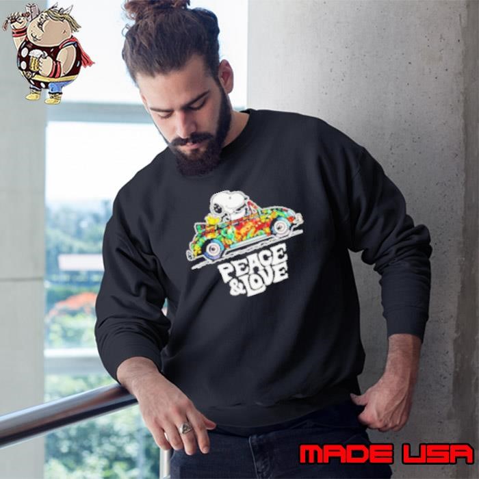 Snoopy Peace & Love Car Ugly Sweatshirt