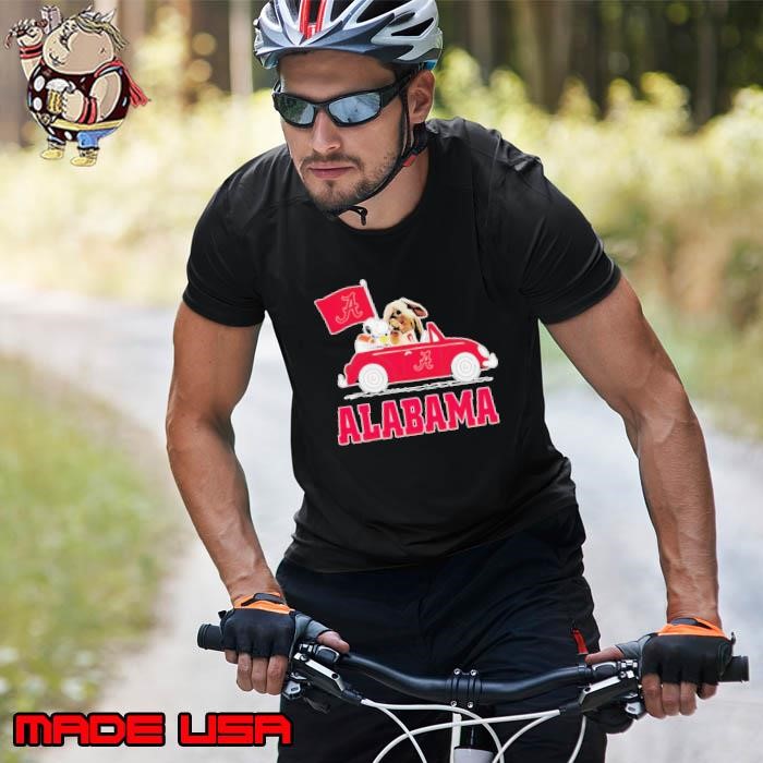 Snoopy and Big Al driving car let’s go Alabama Crimson Tide Unisex