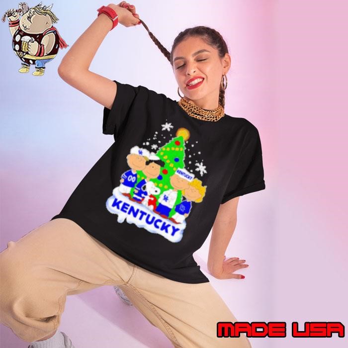 Snoopy and friends let's go Kentucky Wildcats Christmas Ladies tee