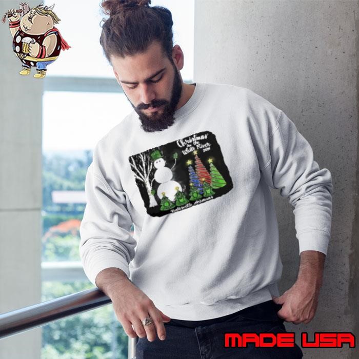 Snowman Christmas on the white river 2024 Sweatshirt