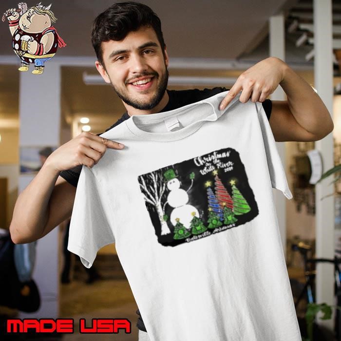 Snowman Christmas on the white river 2024 Unisex