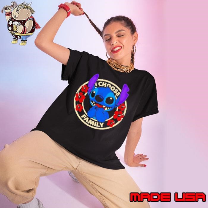 Stitch I choose family Ladies tee