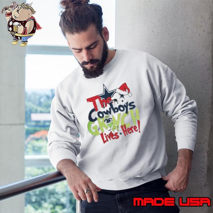 The Dallas Cowboys Grinch Lives Here Christmas Sweatshirt