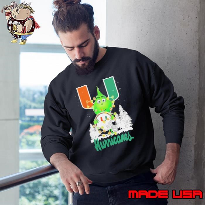 The Grinch Hug Miami Hurricanes Helmet Christmas Sweatshirt