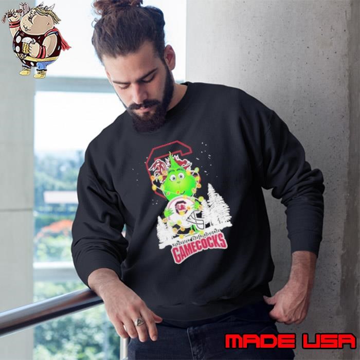 The Grinch Hug South Carolina Helmet Christmas Sweatshirt