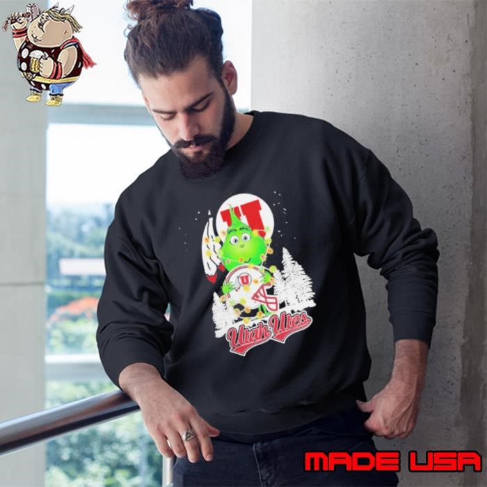The Grinch Hug Utah Utes Helmet Christmas Sweatshirt