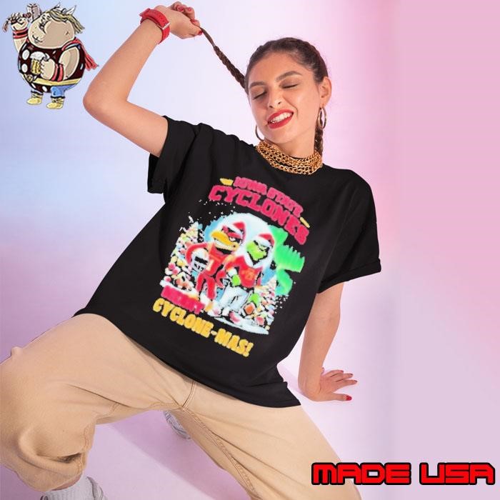 The Grinch Iowa State Cyclones Merry Cyclone Mas Christmas Go Cyclones Mascot shirts Ladies tee