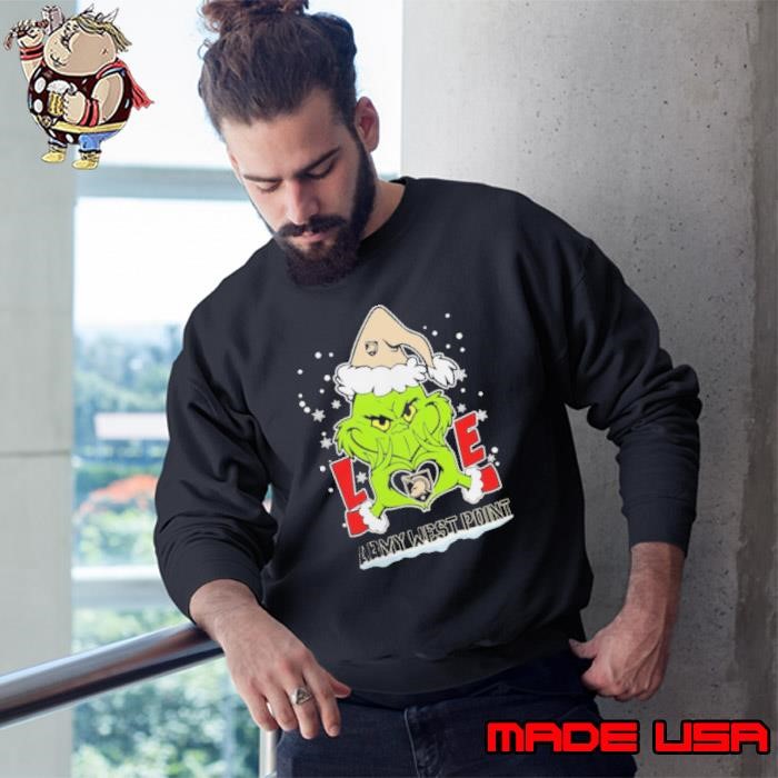 The Grinch Love Heart 2024 Army Black Knights Football Christmas Sweatshirt