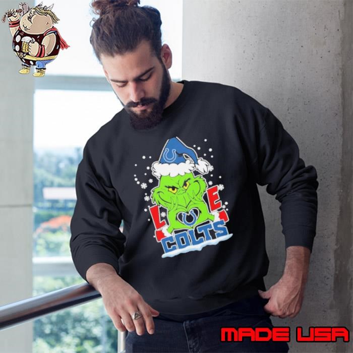 The Grinch Love Heart 2024 Indianapolis Colts Football Christmas Sweatshirt