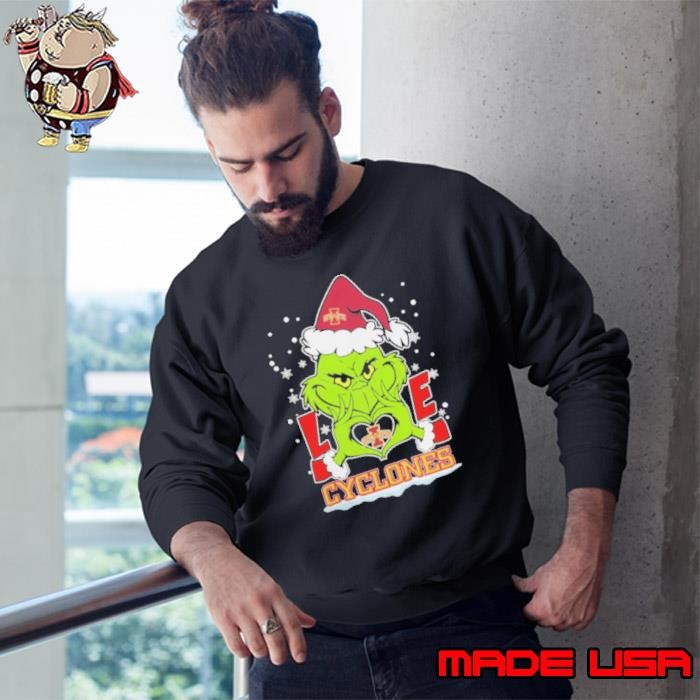 The Grinch Love Heart 2024 Iowa State Cyclones Football Christmas Sweatshirt