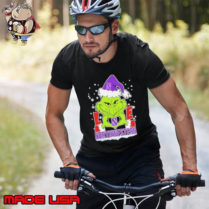 The Grinch Love Heart 2024 Northwestern Wildcats Football Christmas Unisex