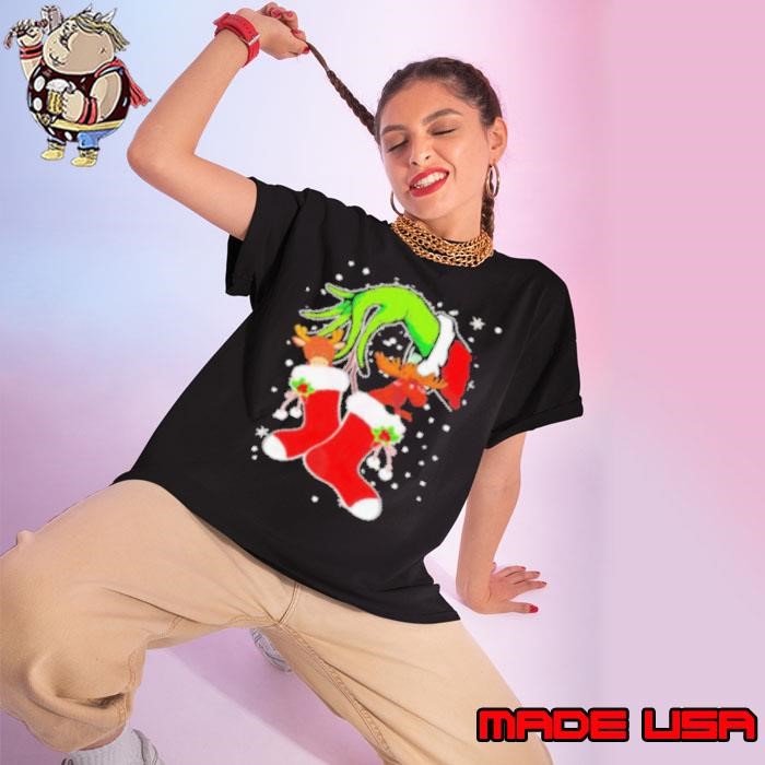 The Grinch Stole The Reindeer and The Moose Christmas Ladies tee