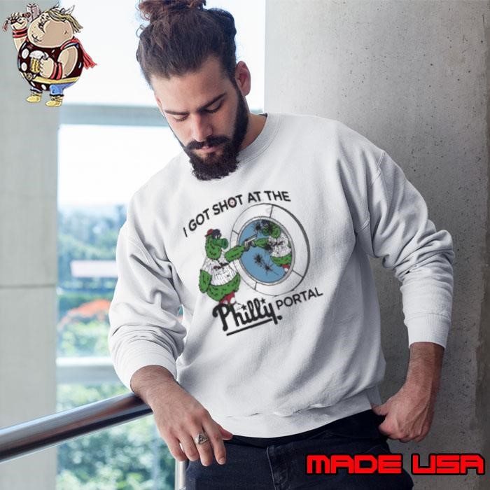 Top Phillie Phanatic Philadelphia Phillies I got shot at the Philly portal Sweatshirt