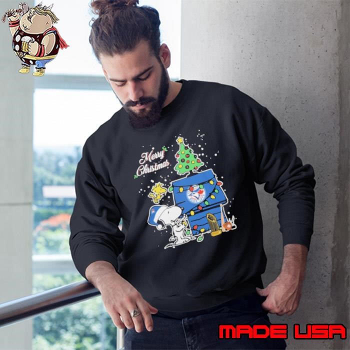 Toronto Blue Jays Merry Christmas With Snoopy Baby Sweatshirt