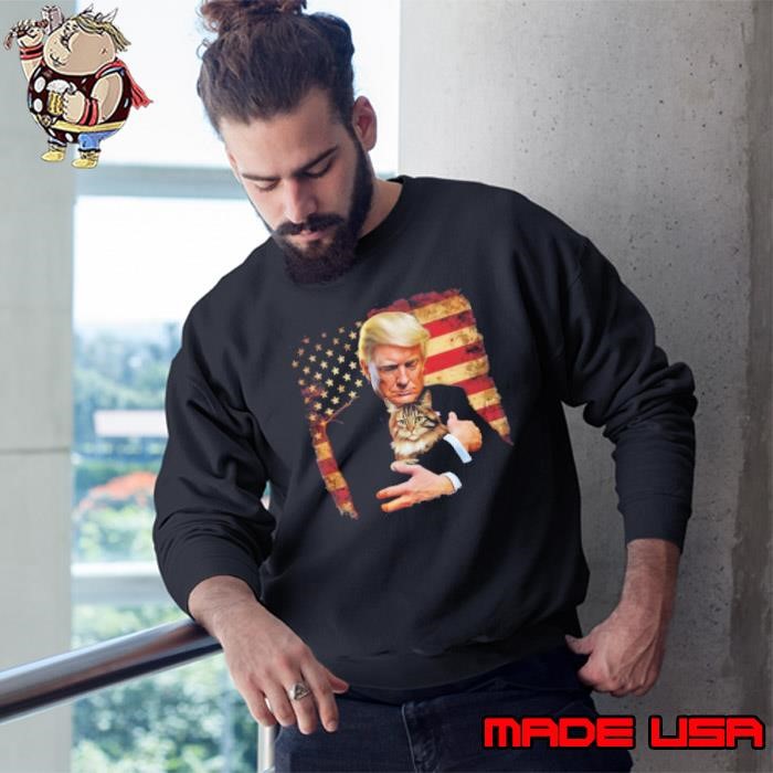 Trump Hugging an Orange Cat 2024 Sweatshirt
