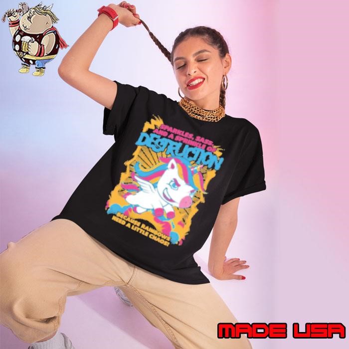 Unicorn Rainbows Destruction Ladies tee
