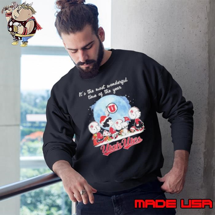 Utah Utes It The Most Wonderful Time Of The Year Peanut Characters Christmas Sweatshirt