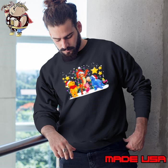 Winnie the Pooh Tigger Pooh And Eeyore With Lights Christmas Sweatshirt