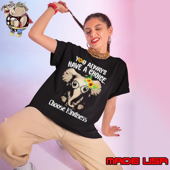 You Always Have A Choice Choose Kindness Motivation Elephant Ladies tee