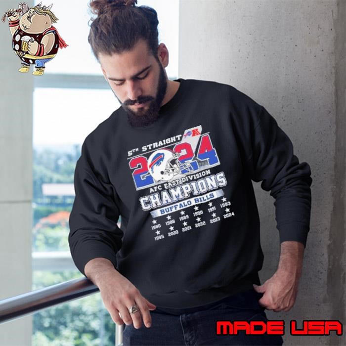 5th Straight AFC NFL Football East Division Champions Buffalo Bills 1980 2024 Sweatshirt