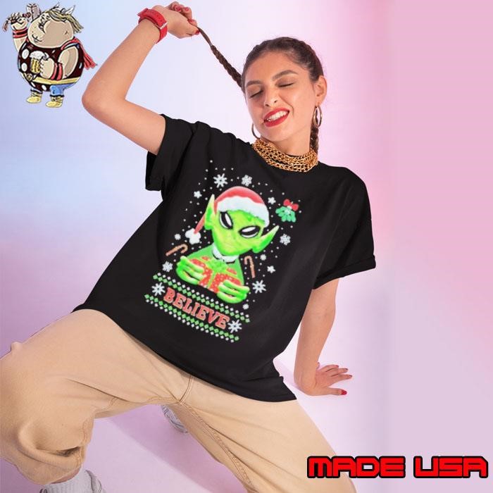 Alien believe Christmas Ladies tee
