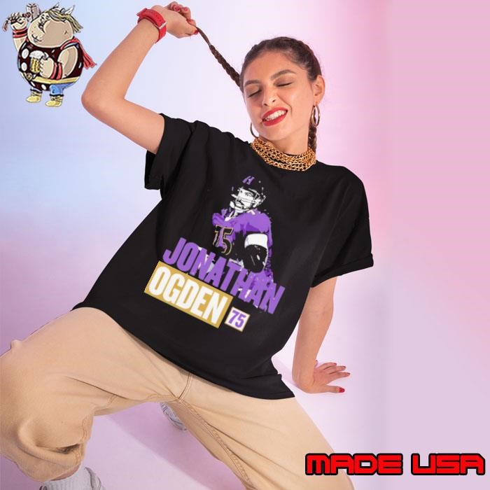 American former professional football jonathan ogden paint Ladies tee