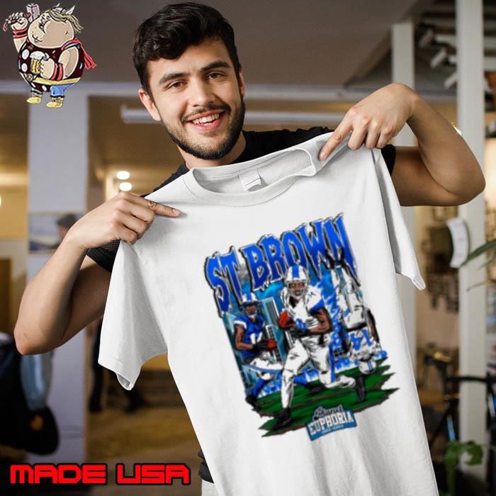 Amon Ra St. Brown 14 Detroit Lions Football flames art Unisex