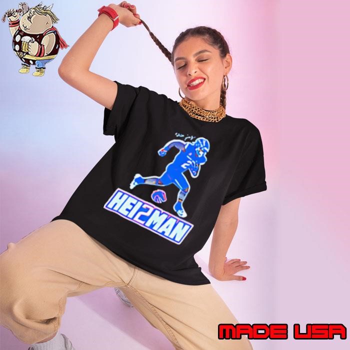 Ashton Jeanty Hei2man Boise State Broncos cartoon Ladies tee