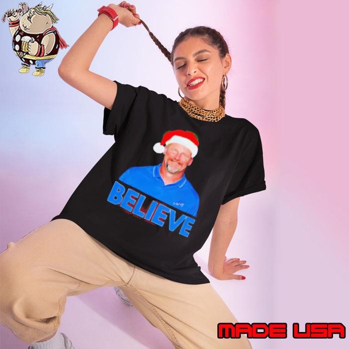 Believe in Dan Campbell Detroit Lions Funny Christmas Ladies tee