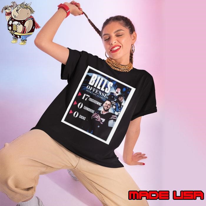 Buffalo Bills shirt NFL Offense Over Last 3 Games 17 Touchdowns 0 Turnovers 0 Sacks Poster Ladies tee