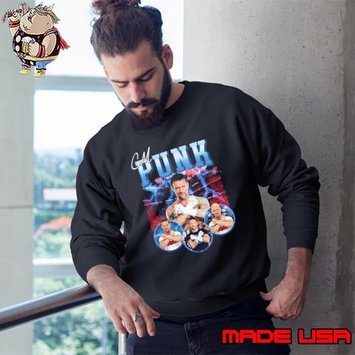 CM Punk American professional wrestler actor Retro Bootleg Sweatshirt