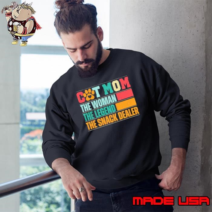 Cat Mom The Woman The Legend Snack Dealer Retro Sweatshirt