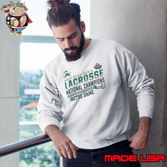 Champion Notre Dame Fighting Irish White 2024 NCAA Lacrosse Championship Sweatshirt