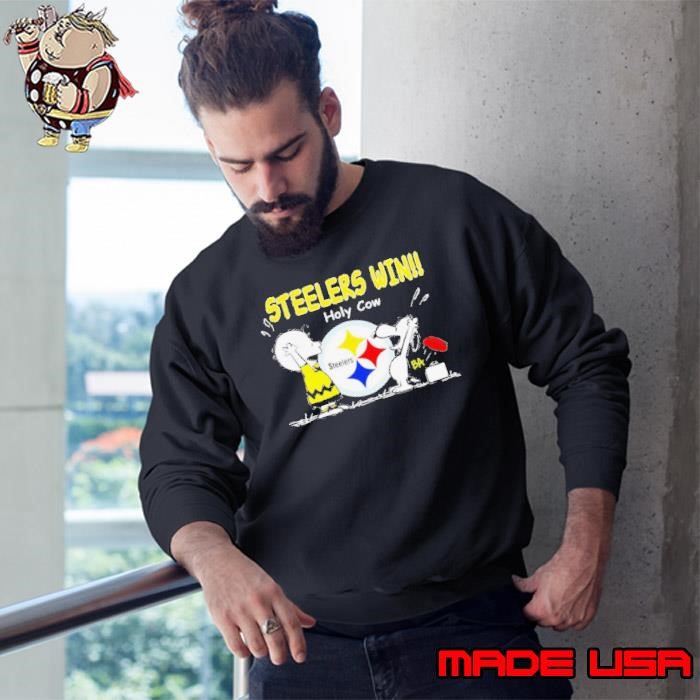 Charlie Brown Snoopy Pittsburgh Steelers win holy cow Sweatshirt