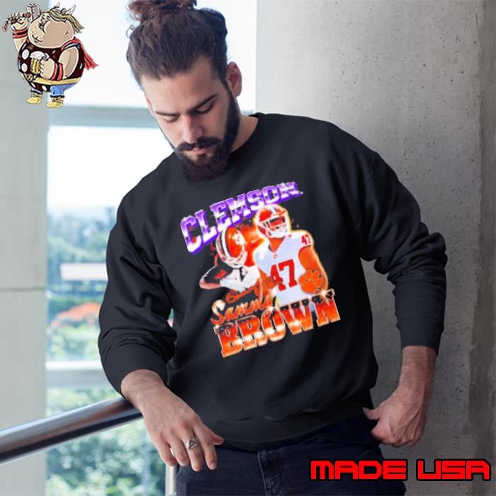 Clemson Tigers Sammy Brown #47 signature graphic Sweatshirt