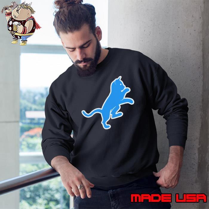 Detroit Cat mashup Detroit Lions logo Sweatshirt