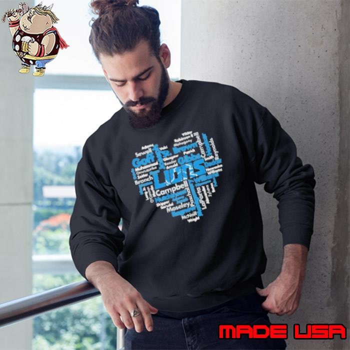 Detroit Lions Heart Name 2024 Sweatshirt