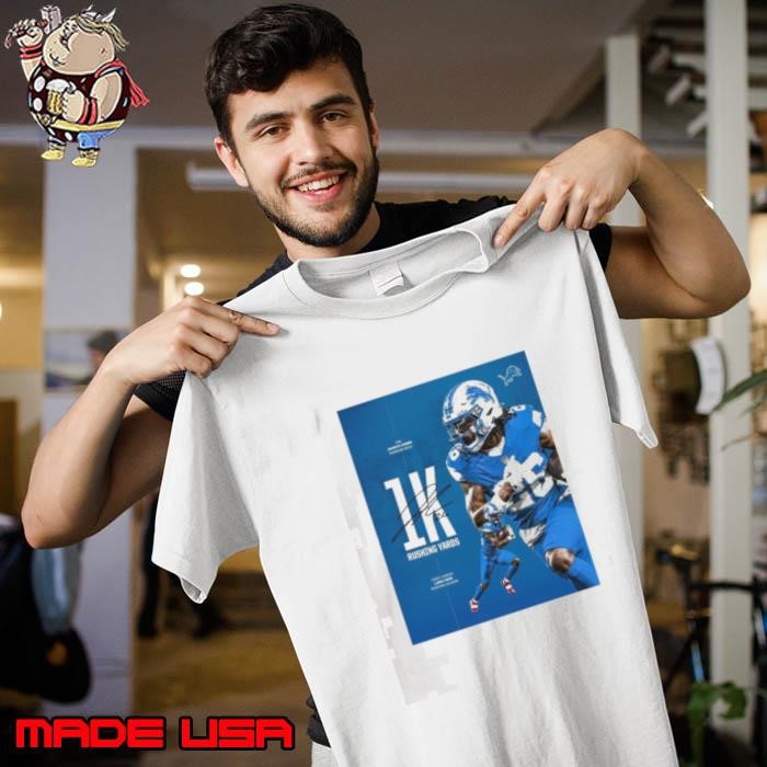 Detroit Lions Jahmyr Gibbs Running Back First Career 1K Rushing Yards Season Signature Poster Unisex