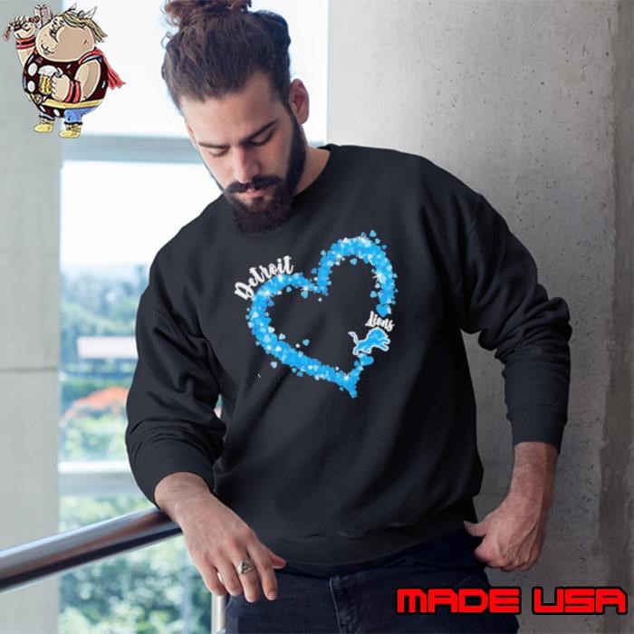 Detroit Lions fan big heart with the team logo Sweatshirt