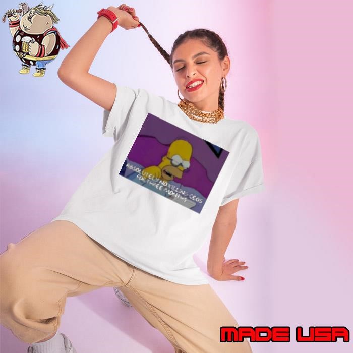 Funny Homer Simpson Absolutely No Killing Ceos For Three Months 2024 Ladies tee