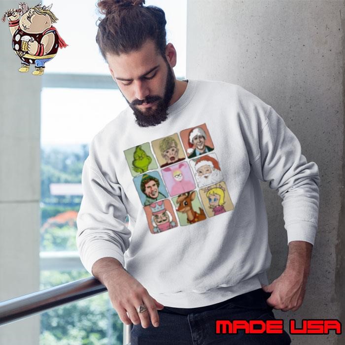 Grinch Elf Nutcracker Santa Characters Signature Christmas 2024 Sweatshirt